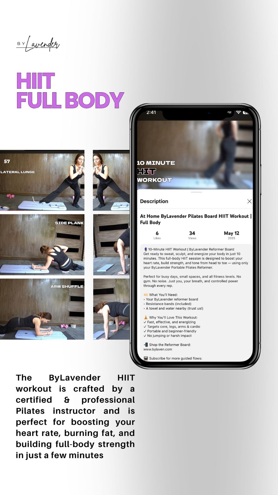 Portable Pilates Reformer + Workout Videos + Personal Trainer